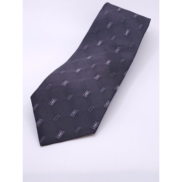 Nicole Miller Men's Gray Geometric Silk Tie - Picture 1 of 10